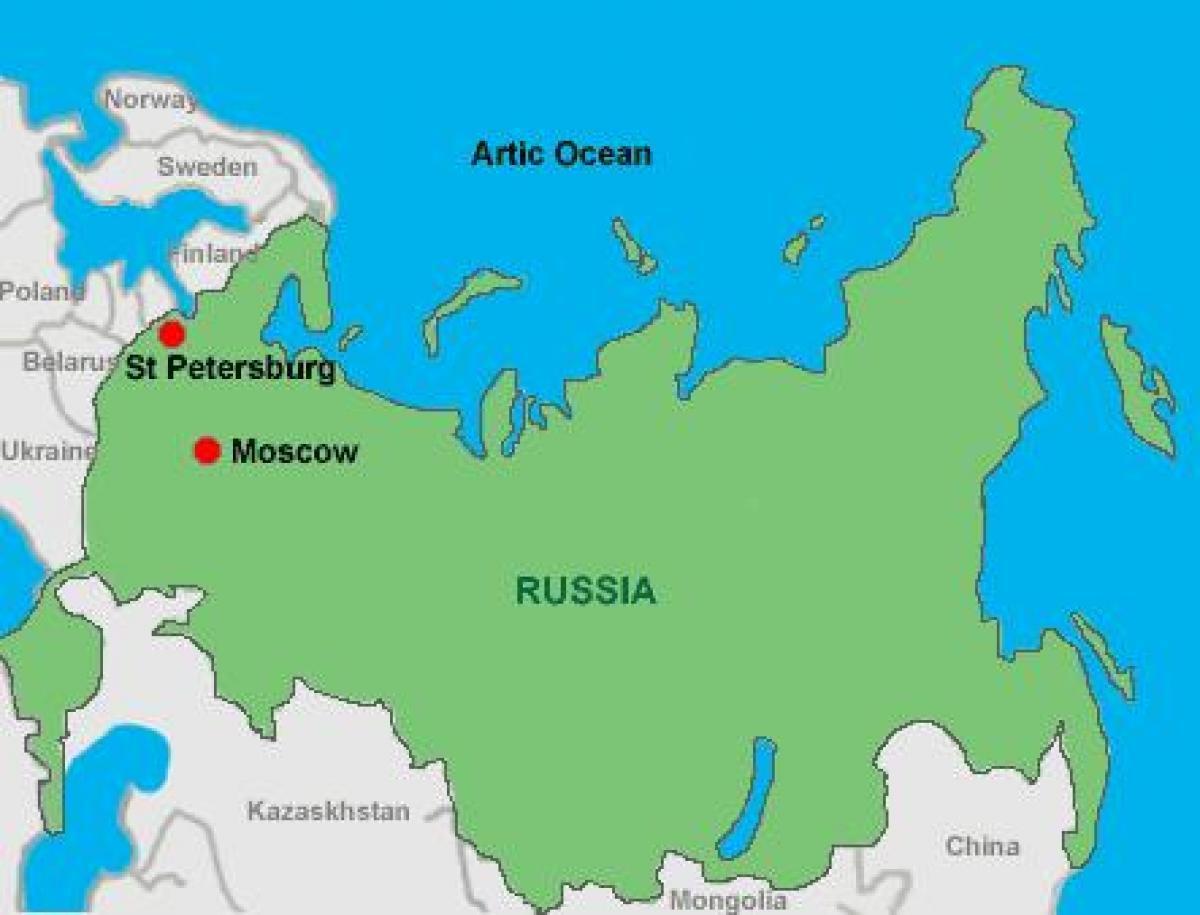 모스크바와 상트페테르부르크 지도