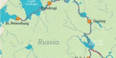 지도의 세인트 피터 스버그 모스크바 크루즈
